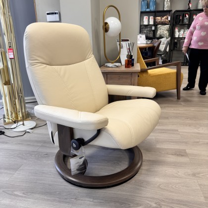 Stressless - Consul Large Chair - Batick Cream Leather Classic Base