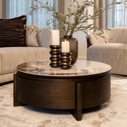 Langford - Round Coffee Table with Storage