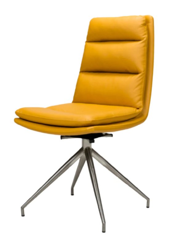 Nobel - Swivel Chair Ochre Brushed Steel Nobel - Swivel Chair Ochre Brushed Steel