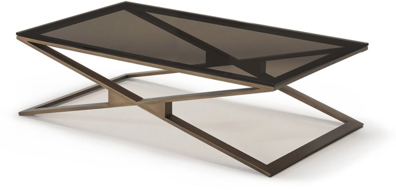 Zara - Coffee Table Bronze Glass/Brass Frame Zara - Coffee Table Bronze Glass/Brass Frame