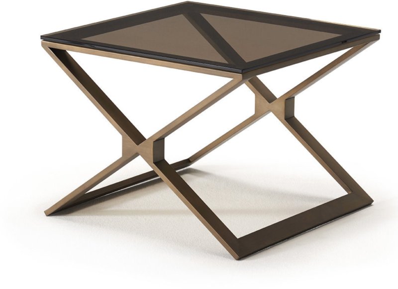 Zara - Lamp Table Bronze Glass/Brass Frame Zara - Lamp Table Bronze Glass/Brass Frame