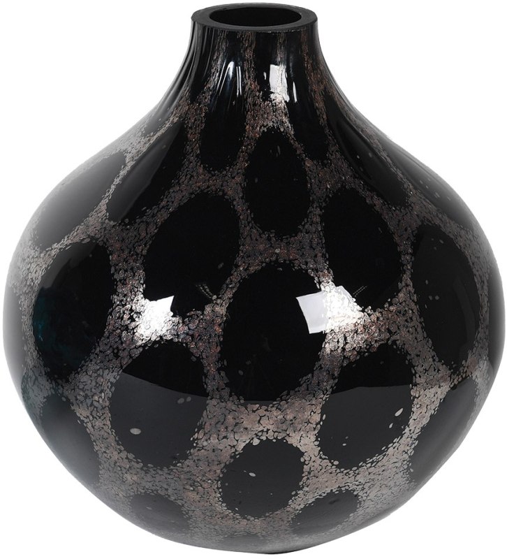 Small Hand Blown Black Bubble Vase Small Hand Blown Black Bubble Vase