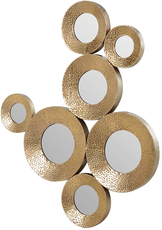 Gold Circles Mirrored Wall Decoration Gold Circles Mirrored Wall Decoration