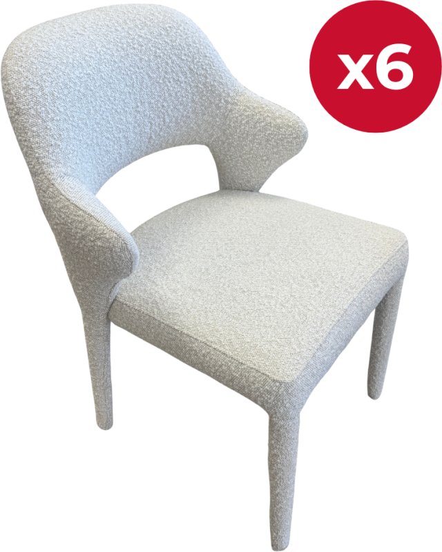 Set of 6 - Rex Boucle Dining Chairs Set of 6 - Rex Boucle Dining Chairs