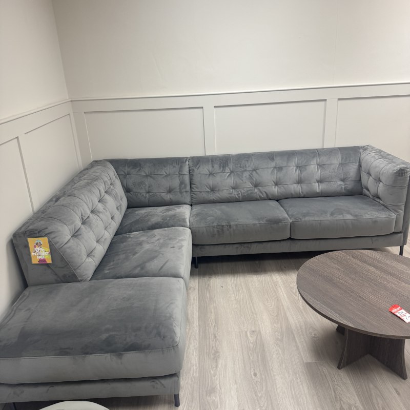 City - LHF Cornersofa - Grey Velvet Fabric City - LHF Cornersofa - Grey Velvet Fabric
