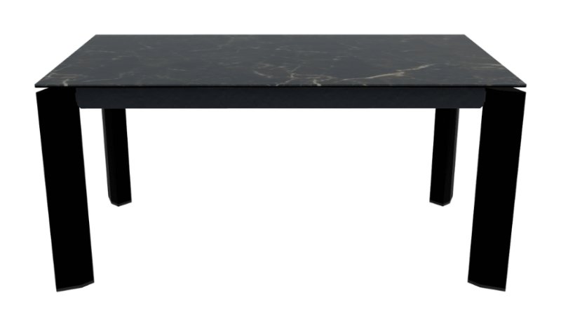 Calligaris - Delta - Extending Table - Black Calacatta Marble, Black Metal Legs Calligaris - Delta - Extending Table - Black Calacatta Marble, Black Metal Legs