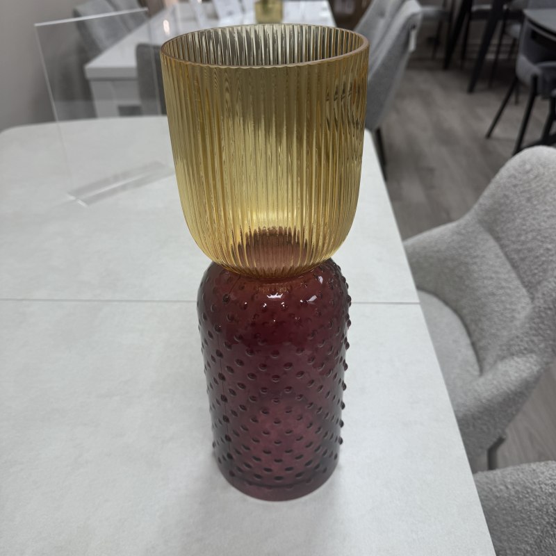 Marvelous - Ribbed Yellow Purple Vase Marvelous - Ribbed Yellow Purple Vase