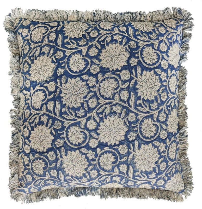 Dipika - Floral Trellis Indigo Cushion Dipika - Floral Trellis Indigo Cushion
