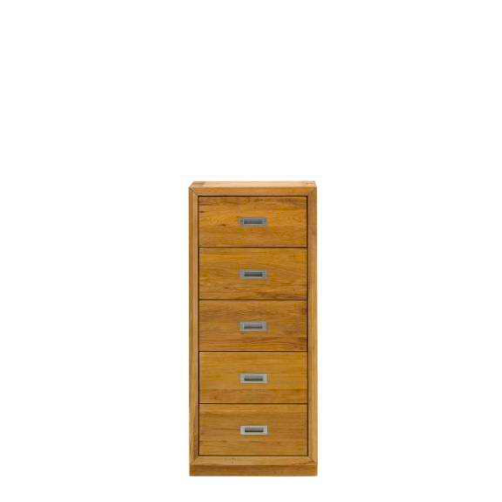 Nevada Oak - Tallboy Narrow 5 Drawer Chest Nevada Oak - Tallboy Narrow 5 Drawer Chest