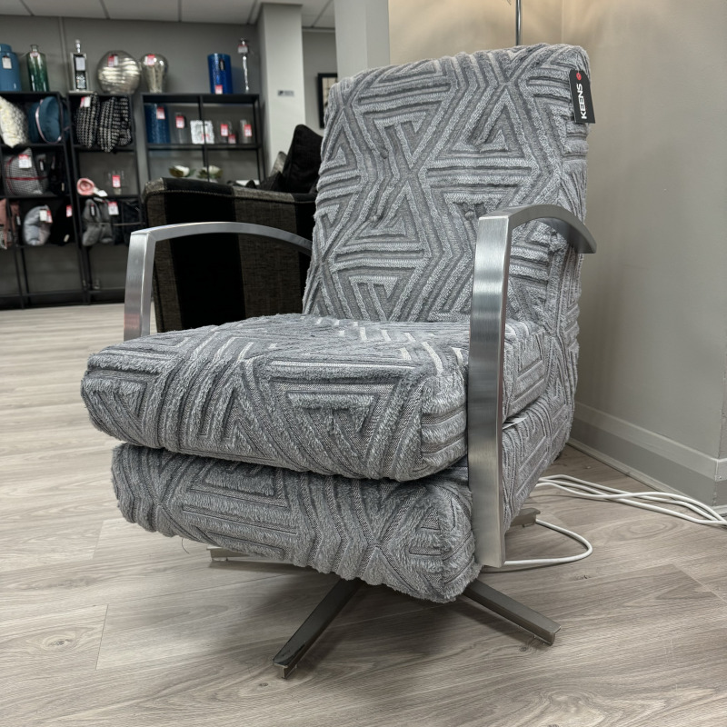 Alstons - Oslo Swivel Chair - Silver Shard Velvet Fabric Alstons - Oslo Swivel Chair - Silver Shard Velvet Fabric