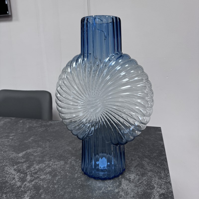 Blue Glass - Starburst Style Vase Blue Glass - Starburst Style Vase