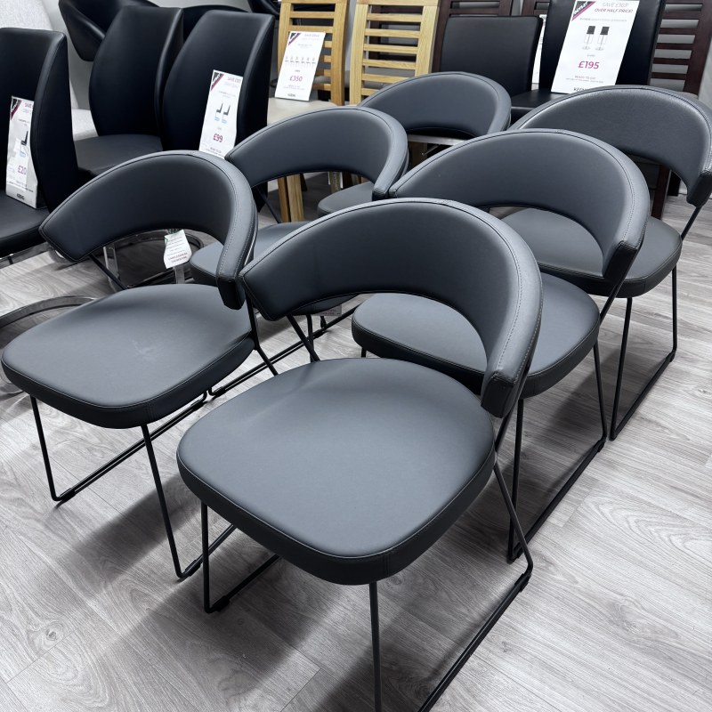 Calligaris - New York - Set of 6 Dining Chairs Grey Scuba Calligaris - New York - Set of 6 Dining Chairs Grey Scuba