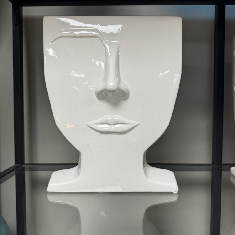 White Ceramic - Face Vase White Ceramic - Face Vase