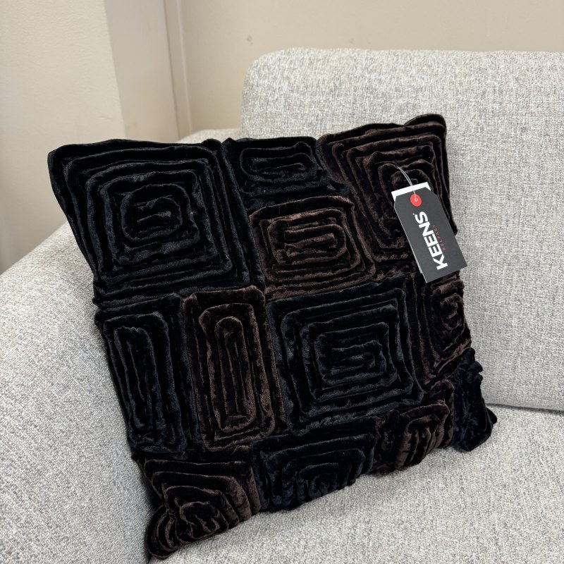 Dreamweavers Velour Swiss Luxury Cushion - Black + Espresso Dreamweavers Velour Swiss Luxury Cushion - Black + Espresso