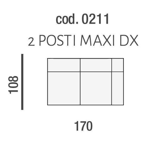 Egoitaliano Candice - 0211 - 2 Seater Maxi Sofa Unit 1 Arm RHF Egoitaliano Candice - 0211 - 2 Seater Maxi Sofa Unit 1 Arm RHF