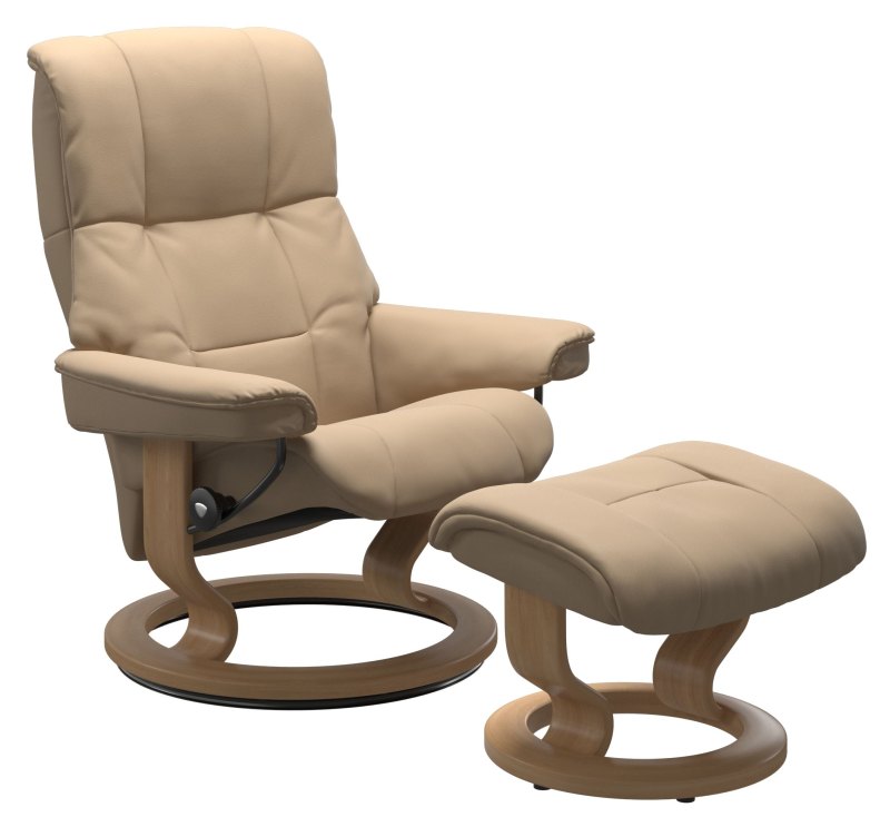 Quickship Stressless Mayfair (M) - Chair & Stool With Classic Base Quickship Stressless Mayfair (M) - Chair & Stool With Classic Base