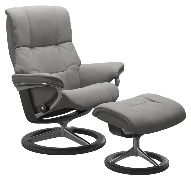 Quickship Stressless Mayfair (M) - Chair & Stool With Signature Base Quickship Stressless Mayfair (M) - Chair & Stool With Signature Base