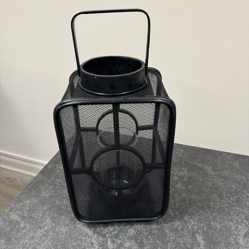 Large Black Bamboo Geometric Lantern Large Black Bamboo Geometric Lantern