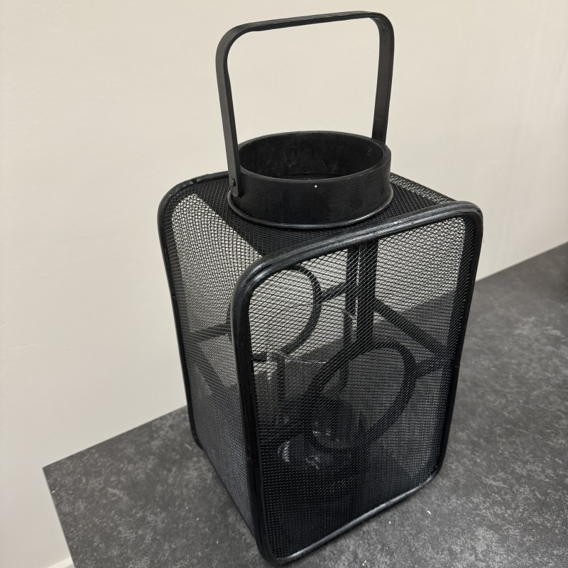 Small Black Bamboo Geometric Lantern Small Black Bamboo Geometric Lantern