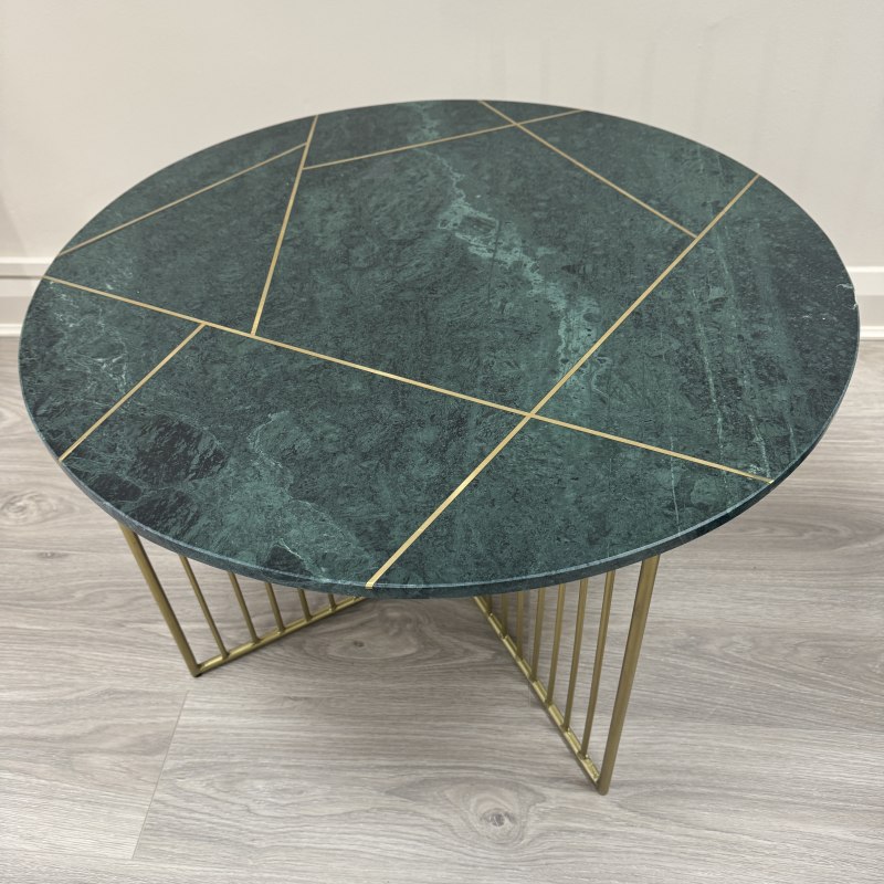 Green Marble and Brass Coffee Table Green Marble and Brass Coffee Table