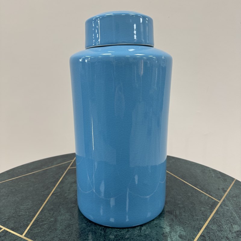 Blue Lidded Ceramic Jar Object Blue Lidded Ceramic Jar Object