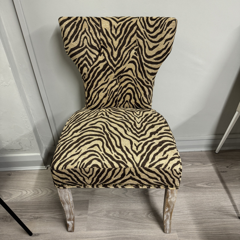 Zebra Print - Chair with Stud Detail Zebra Print - Chair with Stud Detail