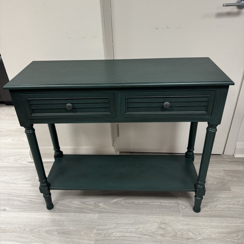 Teal 2 Drawer Console Table with Shelf Teal 2 Drawer Console Table with Shelf