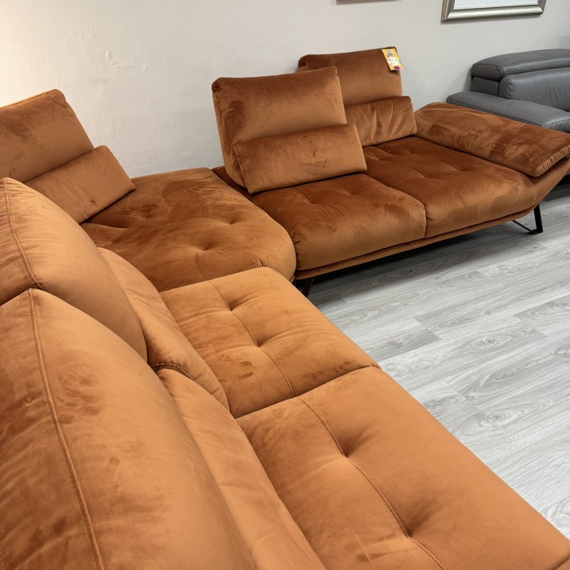 Calia Italia FLY - Feature Corner Sofa in Luxury Dubai Velvet Fabric Calia Italia FLY - Feature Corner Sofa in Luxury Dubai Velvet Fabric