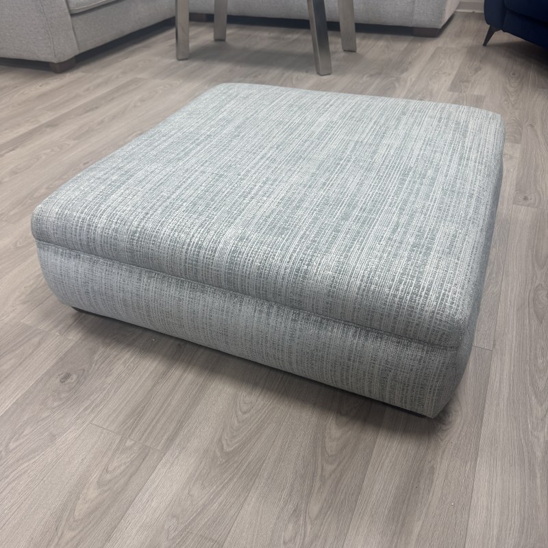 Parker Knoll - Square Luxury Footstool in Teal Fabric Parker Knoll - Square Luxury Footstool in Teal Fabric