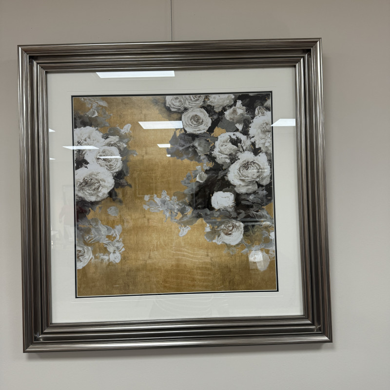 Framed Artwork - Grey/Mustard Flowers Framed Artwork - Grey/Mustard Flowers