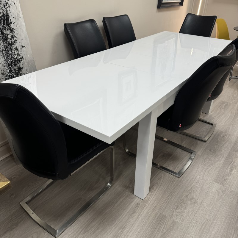 White Gloss Extending Dining Table White Gloss Extending Dining Table