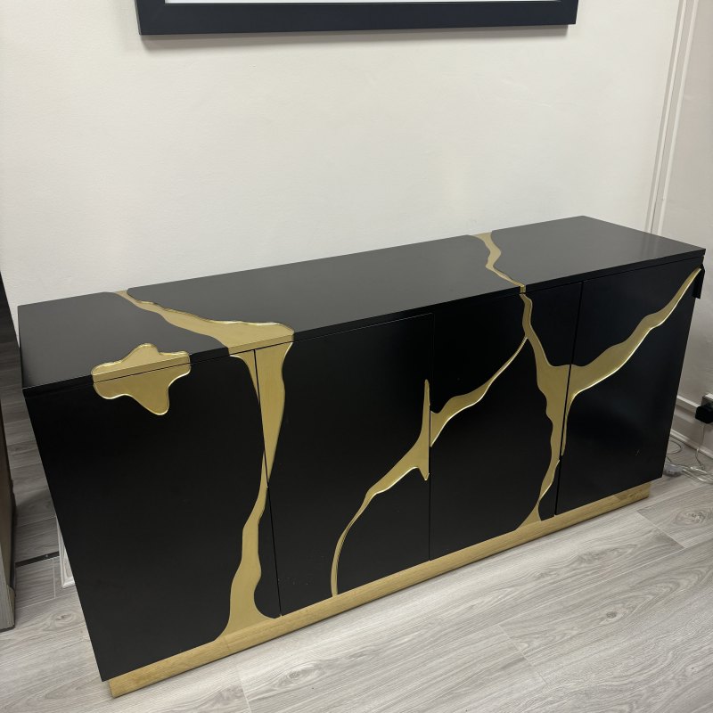 Black & Gold Glamour Sideboard - 4 Door Black & Gold Glamour Sideboard - 4 Door