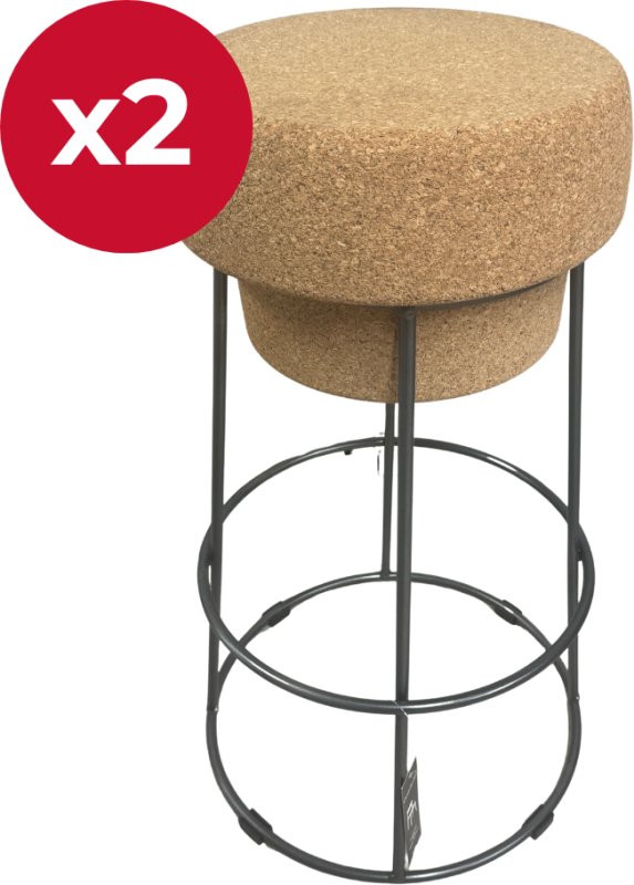 Set of 2 DomItalia Cork Barstools Set of 2 DomItalia Cork Barstools