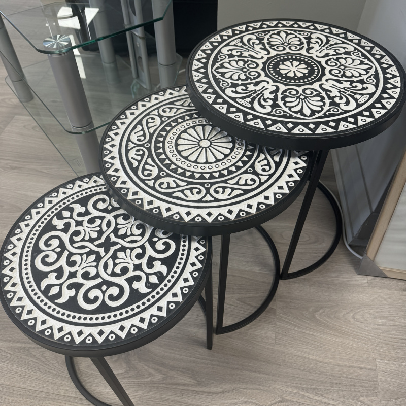 Black & White Set of 3 Tables Black & White Set of 3 Tables