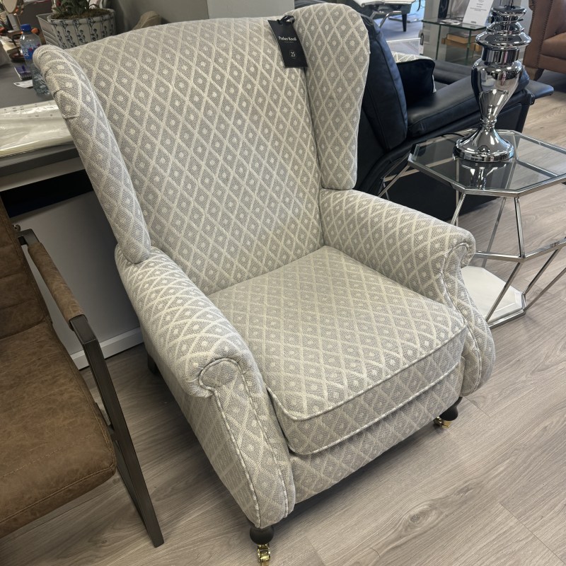 Parker Knoll York - Wing Chair in Diamond Pattern Fabric Parker Knoll York - Wing Chair in Diamond Pattern Fabric