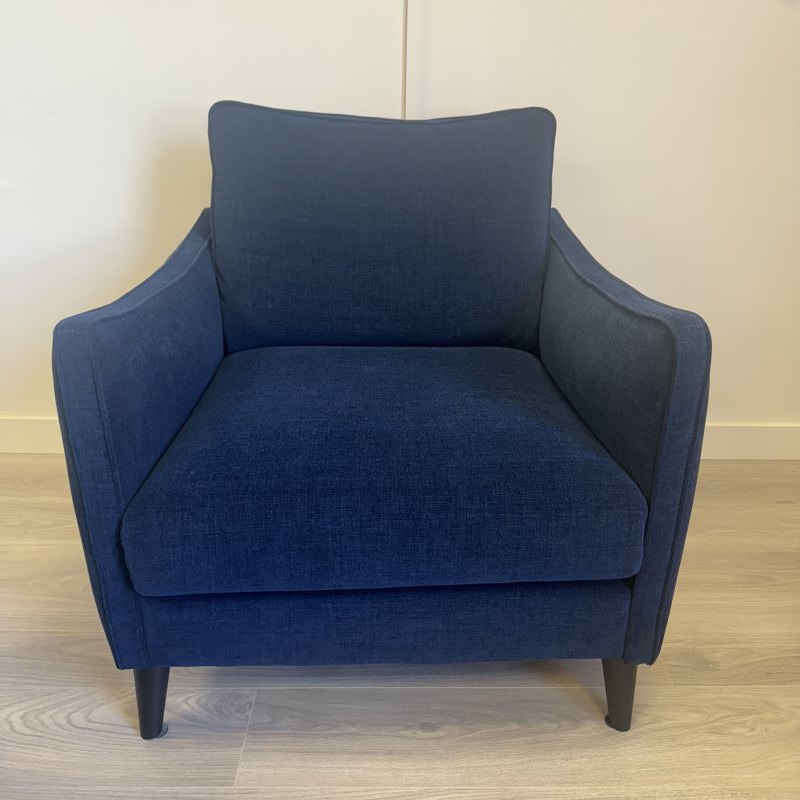 Joy Armchair in Denim Blue Fabric Joy Armchair in Denim Blue Fabric