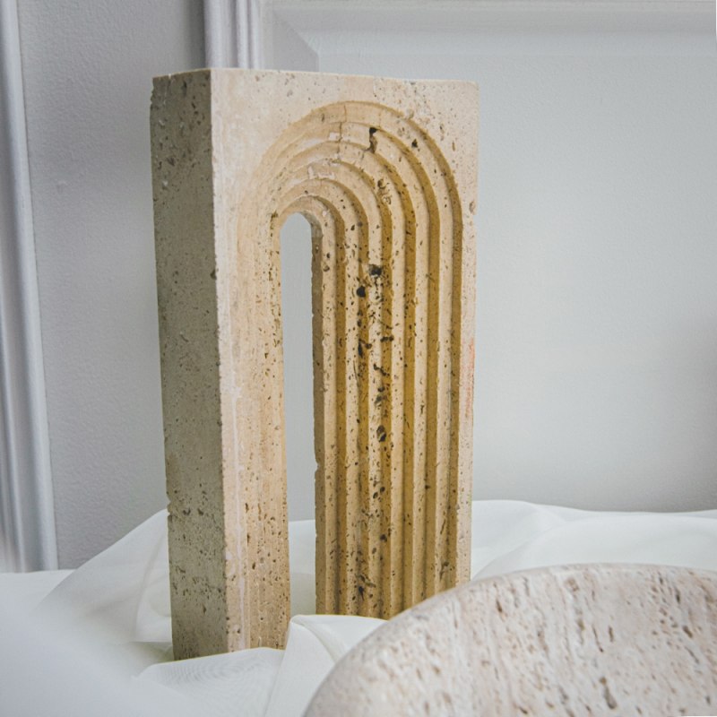Alani - Art Sculpture in Solid Travertine Stone Alani - Art Sculpture in Solid Travertine Stone