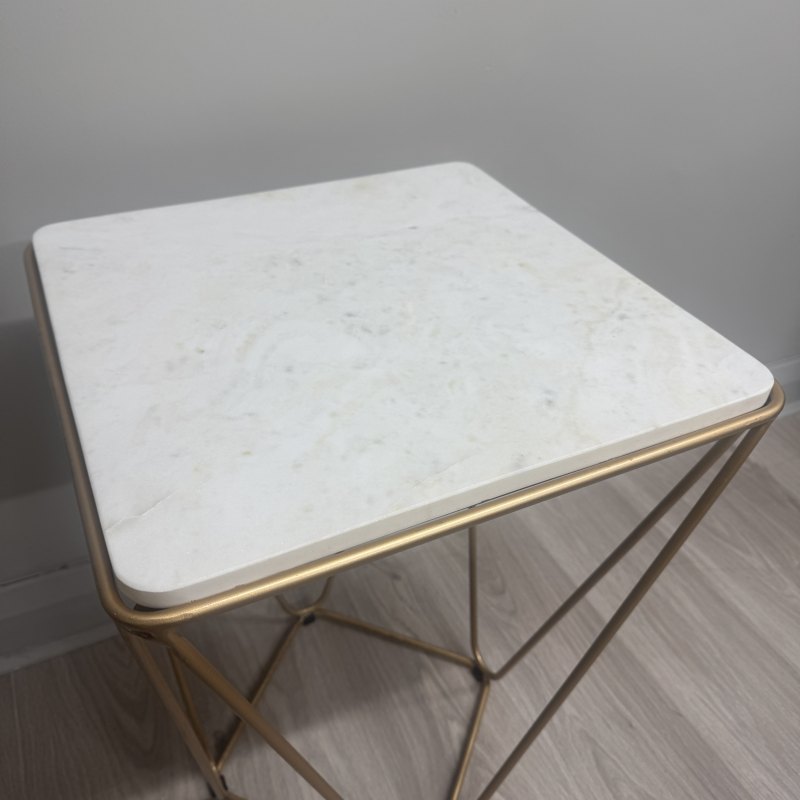Priya - Marble & Brass Style Lamp Table Priya - Marble & Brass Style Lamp Table