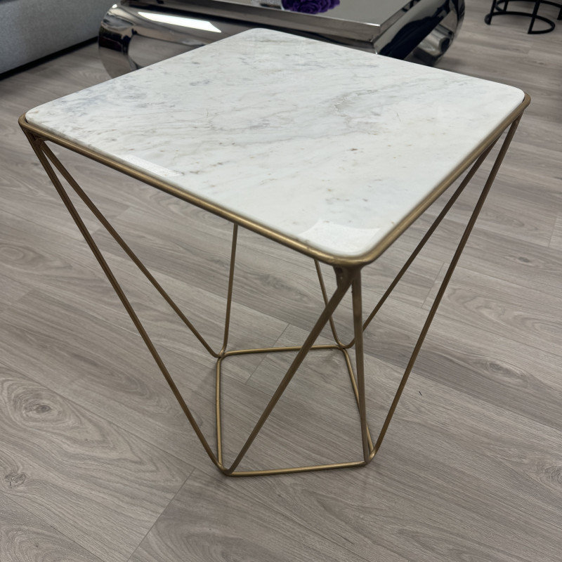 Priya - Marble & Brass Style Lamp Table Priya - Marble & Brass Style Lamp Table