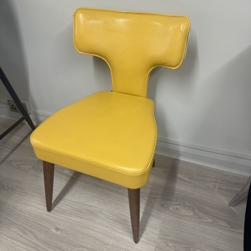 Lalo Chair by Fama in Mustard Genuine Leather Lalo Chair by Fama in Mustard Genuine Leather