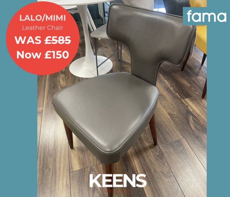 Mimo by Fama - Chair in Dark Leather with Dark Wood Legs Mimo by Fama - Chair in Dark Leather with Dark Wood Legs
