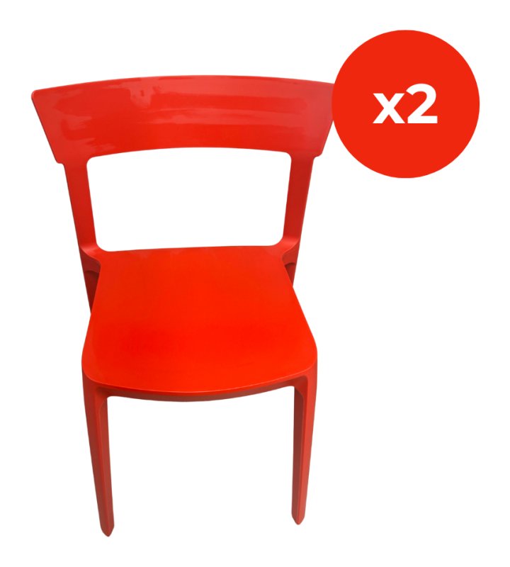 Calligaris Skin - Set of 2 Red Chairs Calligaris Skin - Set of 2 Red Chairs