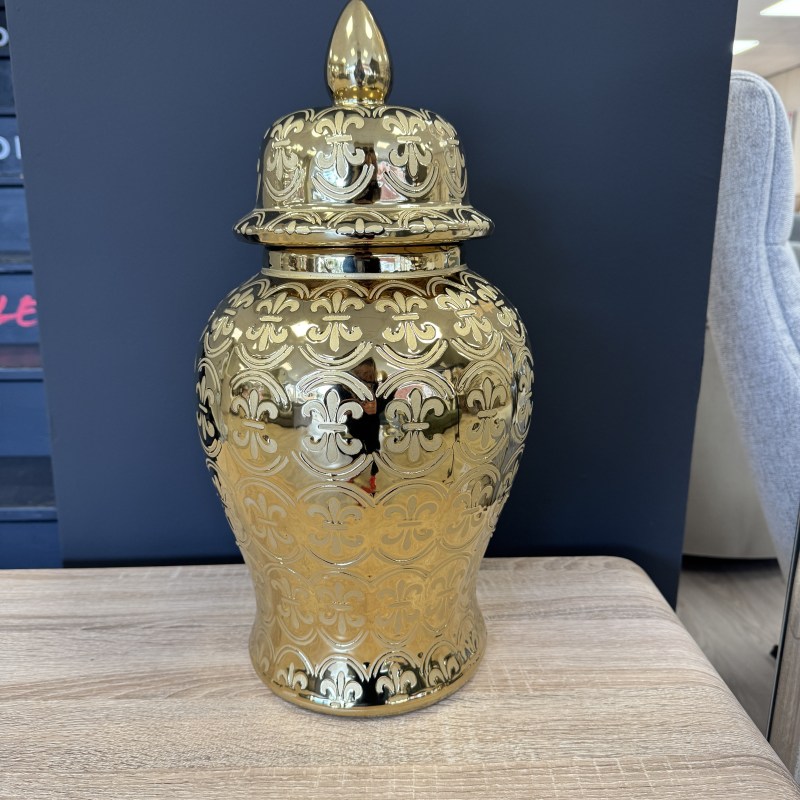Medium Gold Ceramic Ginger Jar Medium Gold Ceramic Ginger Jar