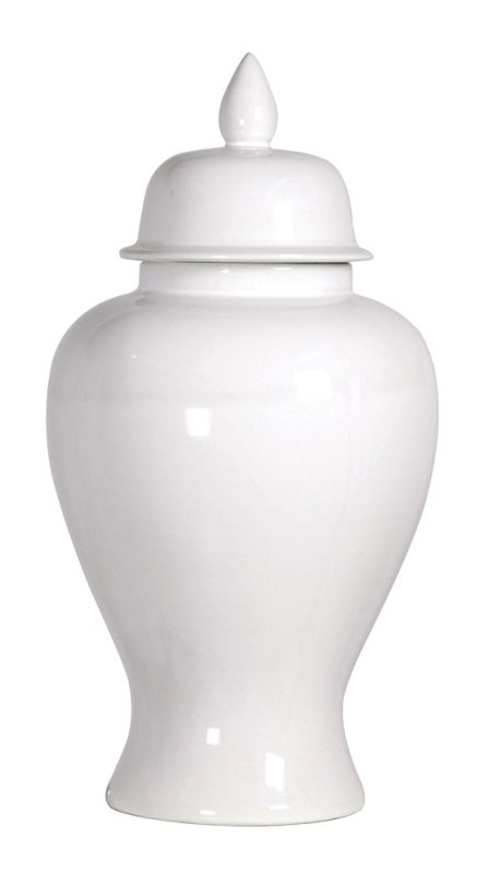 Large White Lidded Ginger Jar Large White Lidded Ginger Jar
