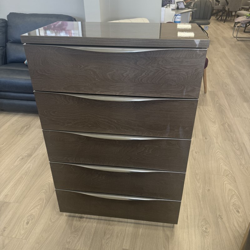 Platinum Night - 5 Drawer Tall Chest Platinum Night - 5 Drawer Tall Chest