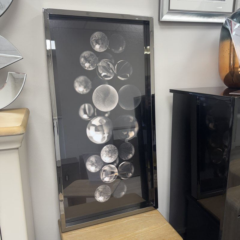 Chrome Bubbles - Framed Artwork with Black Nickle Frame Chrome Bubbles - Framed Artwork with Black Nickle Frame