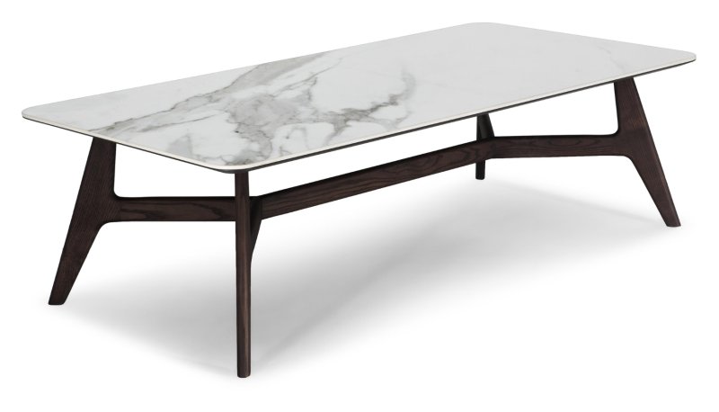 Natuzzi Editions - Plettro Coffee Table - Statuario Ceramic/Brown Ash Natuzzi Editions - Plettro Coffee Table - Statuario Ceramic/Brown Ash
