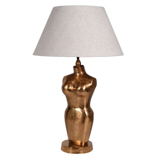 Gold Voluptuous Table Lamp with Linen Shade Gold Voluptuous Table Lamp with Linen Shade