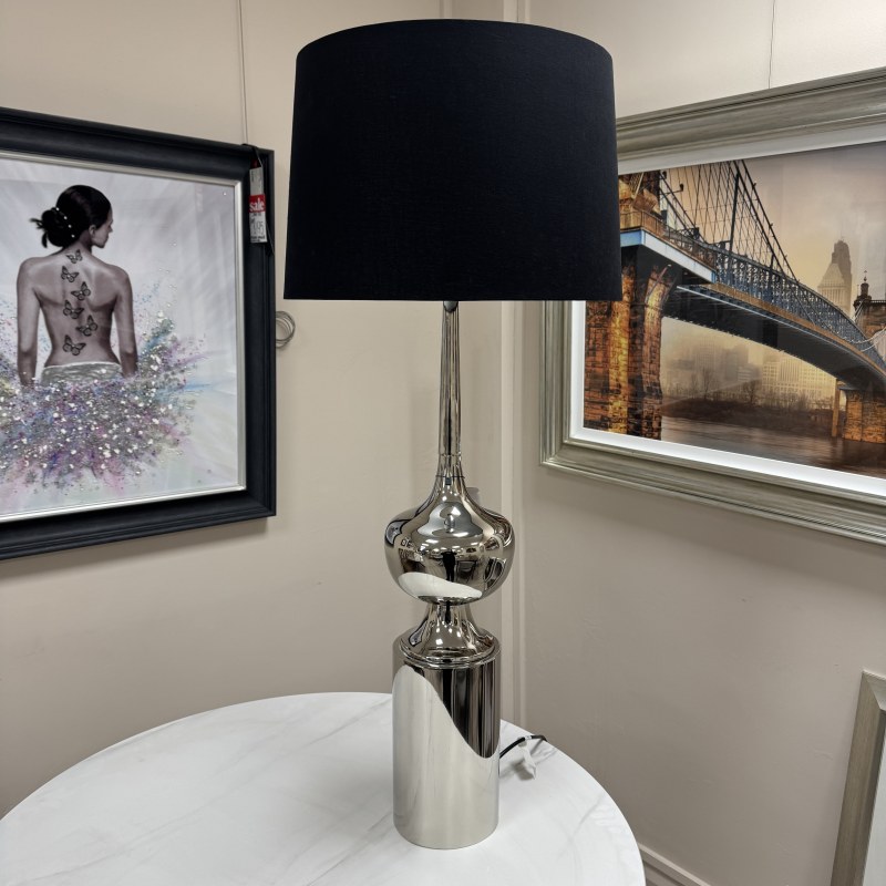 XL Nickel Finial Table Lamp with Linen Shade XL Nickel Finial Table Lamp with Linen Shade