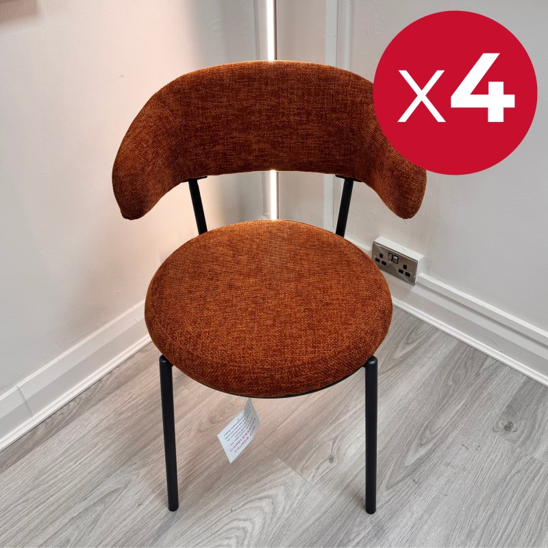 Set of 4 - Simoni Burnt Orange Chairs Set of 4 - Simoni Burnt Orange Chairs